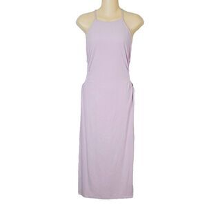 NEW Sophie Rue Dress L Lavender Purple Knit Cutout Cross Back Bodycon‎ Midi